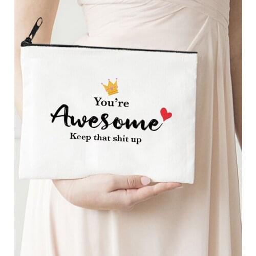 Fashion Makeup Bag Casual Awesome Cool Cosmetic Pouch Canvas Reusable Lipstick Bag New Travel Toiletry Bags Storage Purse