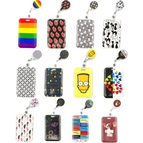 Fashion Women Card Holder Lanyard Colorful Retractable Badge Reel Nurse Doctor Student Exhibition ID Card Clips Badge Holder