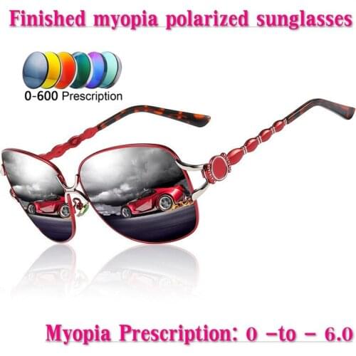 MINCL Custom Made Myopia Minus Prescription Lens Myopia Sungalsses Coating Black Men Classic Polarized Pilot Sunglasses UV400NX