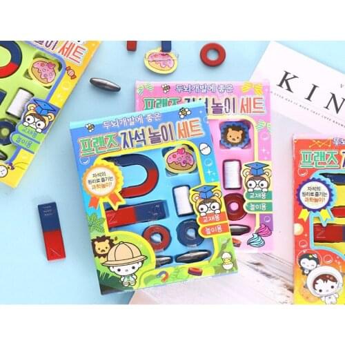 Magnet set DIY bar ring horseshoe compass magnet set Basic physics learning AIDS technology science experiment tools childrens