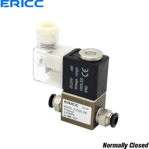 2V025-08 Normally Closed 12V 24V 220V 1/4" BSP 2 Way 2 Position Air Solenoid Valve 2V025-08 Pneumatic Control Valve