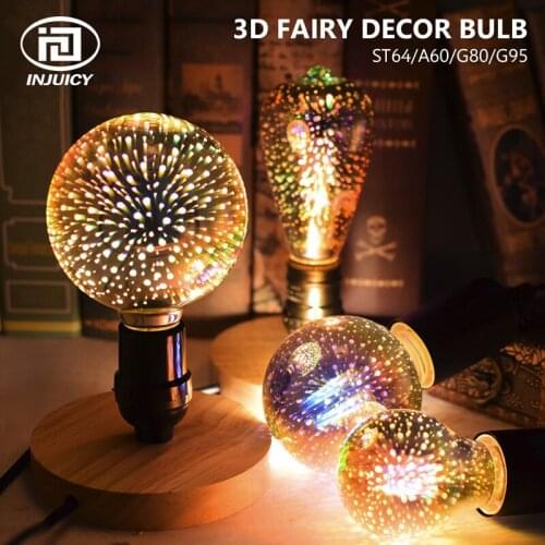 Edison Novelty 3D LED E27 Colorful Fireworks Light Bulb Vintage Atmosphere Decorative Christmas Holiday light Bulb