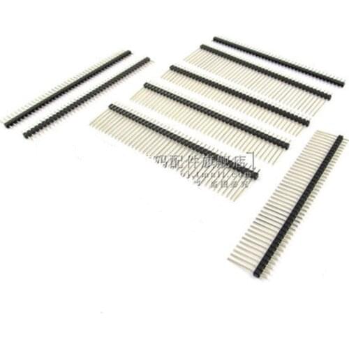 2.54mm 1*40P single row pin / 2*40P double row pin / straight pin header 40P / pin length 11.5/13/15/17/19/21/25mm gold plated