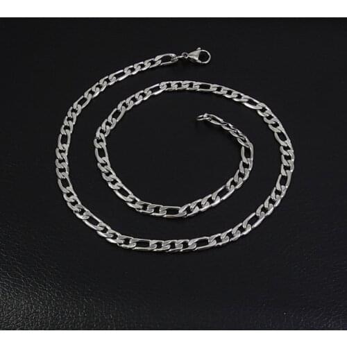 4MM stainless steel 3:1NK Figaro chain necklace size 50/55/60/70CM fashion cool men jewelry wholesale low price drop shipping