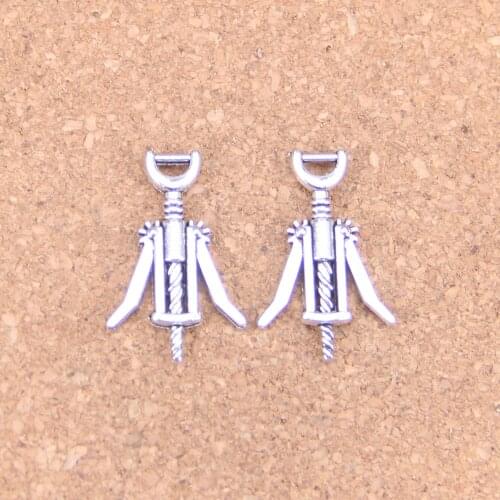 14pcs Charms Red wine bottle open 25*17mm Antique Pendants,Vintage Tibetan Silver Jewelry,DIY for bracelet necklace