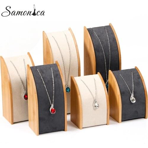 Bamboo Necklace Display Rack Storage Rack Pendant Display Organizer Jewelry Display Jewelry Storage Counter Display Stand