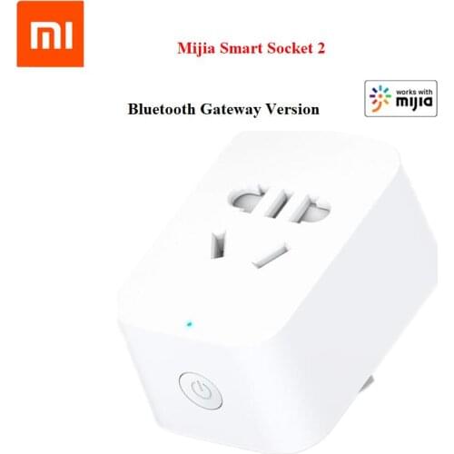 New Xiaomi Mijia Smart Socket 2 Bluetooth Gateway Version Wireless Remote Control Adaptor Power On Off Work With Mihome APP