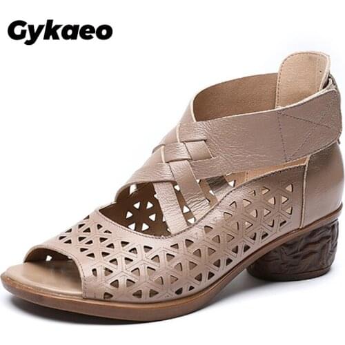 2020 Womens High-heeled Handmade Shoes 2020 Spring Autumn Genuine Leather Ladies Shoe Flat Shoes Women Leather Retro Sandals