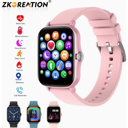 ZKCREATION Smart Watch Women 2021 1.7inch Full Touch Sports Fashion Lady Smartwatch IP67 Fitness Track Bracelet For Mother Gift