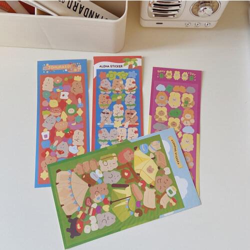 1 Sheet Cute Squirrel Bear Decorative Stickers Korean Scrapbooking Stick Label Journal Stationery Album Stickers School Supplies