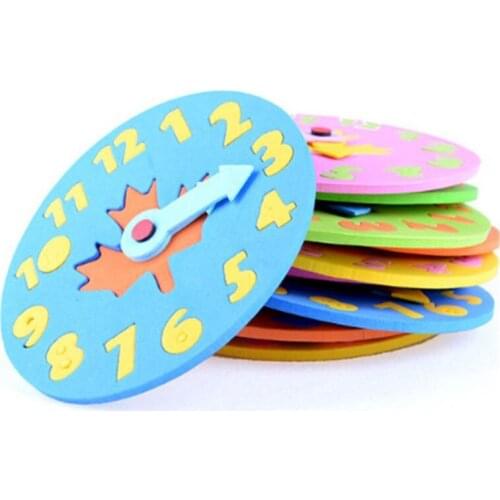 1 pcs 3-6 years old Kids DIY toys EVA Clock Learning Education Toys free assembly Fun Puzzle for Children Gifts