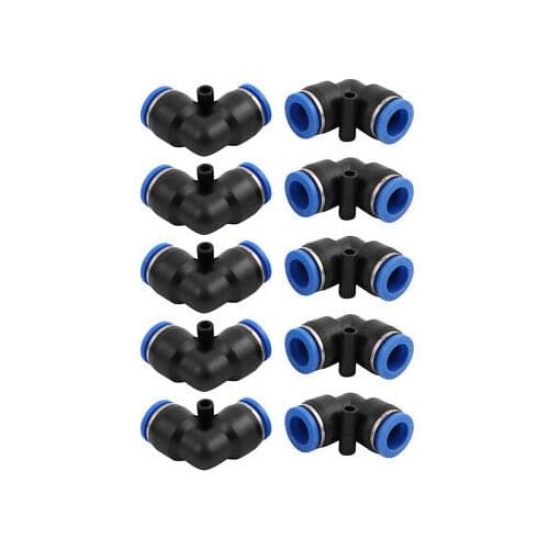 10Pcs 12mm Dia L Type Tube Hose Pneumatic Air Quick Fitting Push In Connector