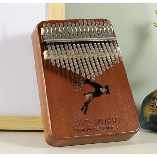 17 Keys Bull Kalimba Mini Thumb Piano High Quality Mahogany Body Mbira Musical Instrument Machine 30key Best quality and Price