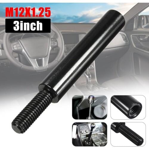 1x Black M12x1.5MM Car Shift Knob Extender Shifter Stick Lever Extension Gear Car Heater Universal Accessories