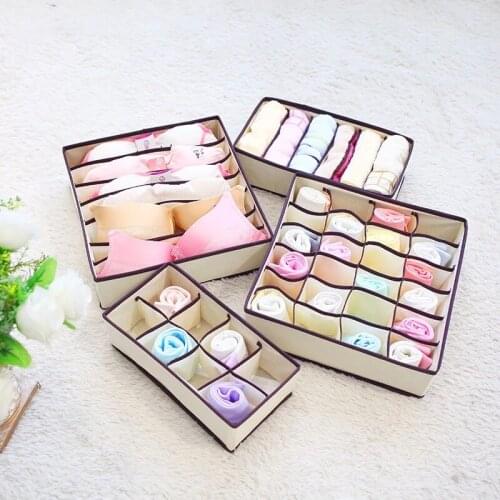 6/7/8/24 Grids Underwear Bra Organizer Storage Box Drawer Closet Organizers Boxes for Underwear Scarfs Socks Bra