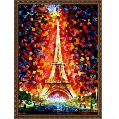 Diamond Embroidery Eiffel Tower Under The Light Of Night Diy Diamond Painting Cross Stitch Full Square Diamond Mosaic Decorative