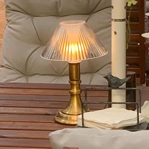 American Retro Bar Table Lamp Portable Battery LED Night Lights Chargeable Restaurant Desk Light Fixtures Bedroom Bedside Lamp