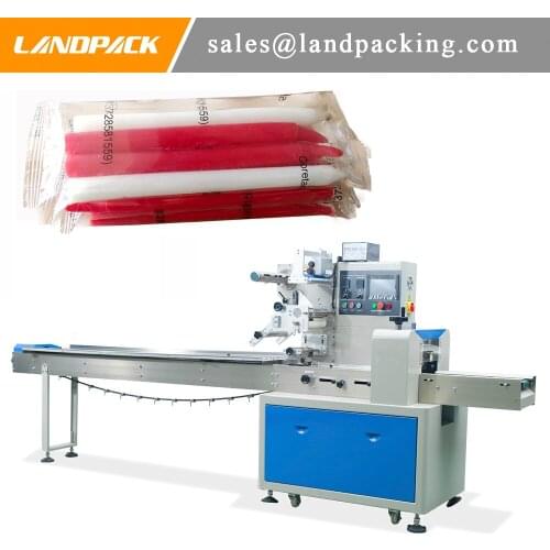 Automatic Multifunction Candle Pillow Bag Horizontal Flow Pack Machine