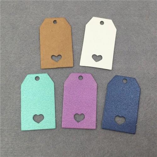 50Pcs DIY Kraft Paper Heart Hollow Gift Tag Label Card For Gift Wedding Festival Party Decoration Handmade Note Price Tags 5x3cm