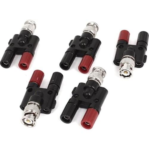 BNC Male Plug to Two Banana Female Jack Coaxial Connector Adapter 5pcs CNIM Hot