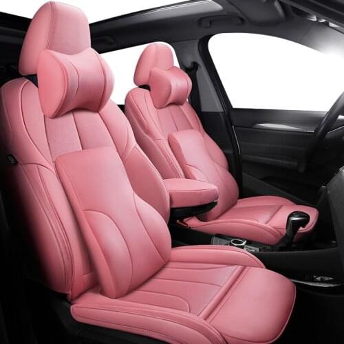 Red Leather Car seat covers For land rover freelander 1 evoque defender range discovery Disco accessories