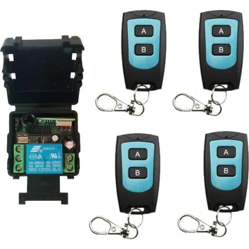 DC12V 1CH Radio Controller RF Wireless Relay Remote Control Switch Transmitter+Receiver Garage Doors /window