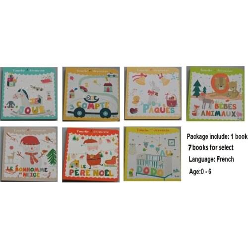 1 book child kids baby enlightenment early education picture story French learning book pocket mini cardboard book Age 0-6