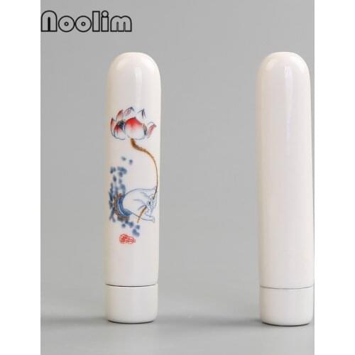 Ceramic Jingdezhen Hand Painted Lotus Travel Mini Sealed Cans Portable Storage Bottle Spice Jar Small Exquisite Tea Caddy
