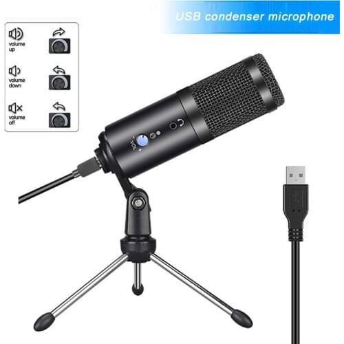 USB Condenser Microphone for Computer Karaoke Studio Microphone for bm 800 YouTube Gaming Recording mic with Stand Shock Mount