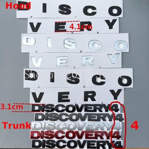 Round Font Letter Emblem Badge Special for DISCOVERY 4 V8 HSE SPORT Car Styling Refitting Hood Rear Trunk Logo Sticker Black Red