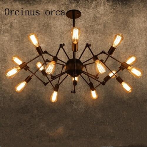 Industrial wind vintage spiders chandeliers bars clothing stores living rooms Nordic creative personality iron Chandelier