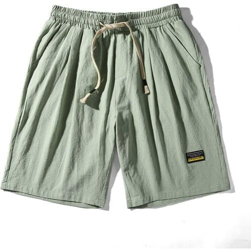 2020 Summer Men Shorts Fashion Cotton and linen Beach Shorts Mens Casual Shorts Solid color Short Pants Male Bermuda Overalls