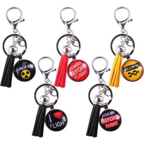 Wholesale Car Tassel Keychain Fashion Jewelry Cute Key Chain Remove Before Flight Creative Key Rings chaveiro para carro Parts