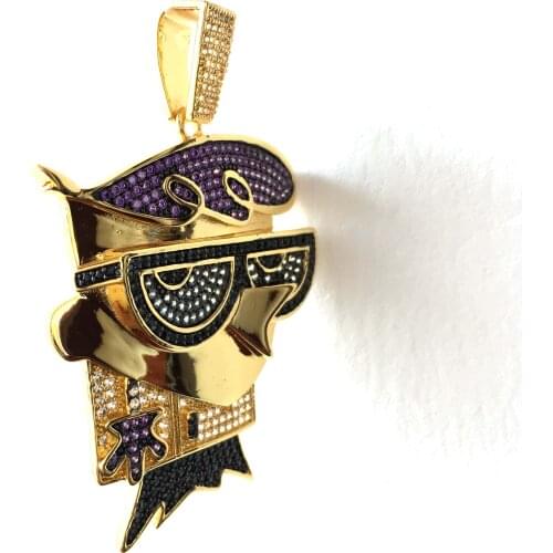 Wholesale jewelry Gold plating iced out cartoon pendant