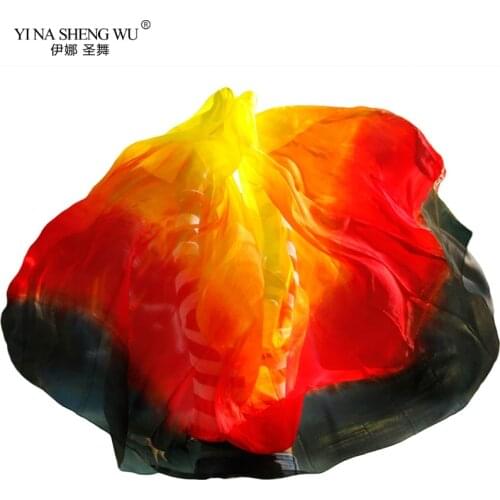 100% Real Silk Belly Dance Silk Veils Customized Hand Thrown Scarf Shawl Gradient Womens Dancing Accessories Belly Dance Veils