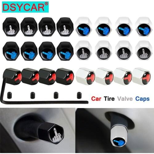DSYCAR Alloy Anti-theft Tire Valve Stem Cap Tire Wheel Stem Air Valve Caps for Auto Cars