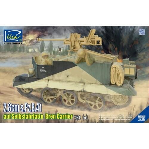 Riich Models RV35031 1/35 2.8cm s.Pz.B.41 auf Selbsfahrlatte Bren Carrier 731(e) - Scale Model Kit