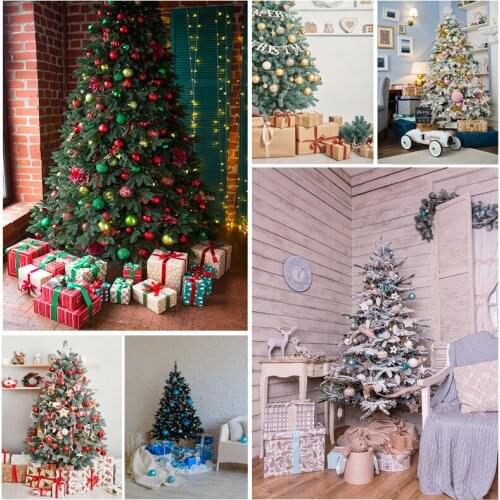 Christmas Indoor Theme Photography Background Christmas tree Children Portrait Backdrops For Photo Studio Props 21525 JPE-01