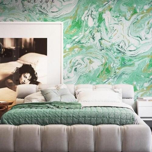 5.3 square meters roll Nordic abstract dark cloud art oil painting wallpaper living room bedroom loft green blue home decoration