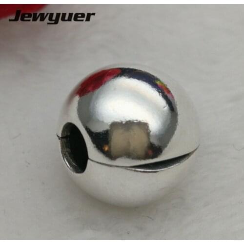 Silver Sphere ball Clip clasp charms for jewelry making fit 925 sterling silver stars beads bracelets DIY fine jewelry KT040