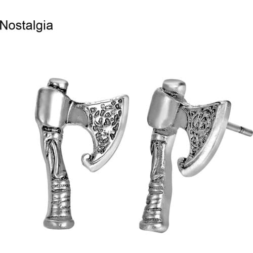 Nostalgia Perun Axe Slavic Talisman Stud Christmas Earrings Fashion Jewelry For Men Women