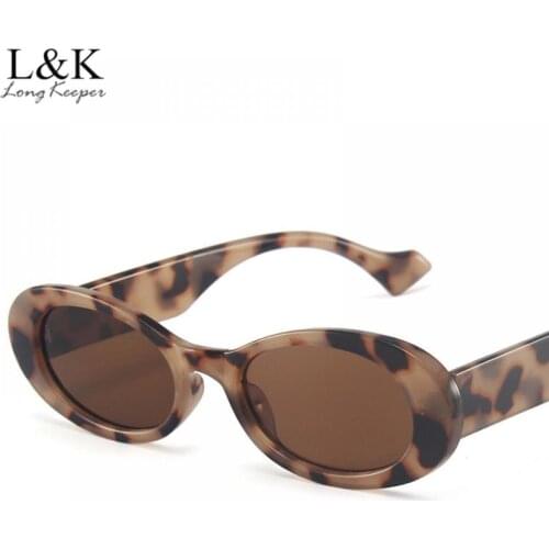 LongKeeper Vintage Small Oval Women Sunglasses Brand Designer Hip Hop Sun Glasses Men Retro Shades UV400 Oculos Feminino