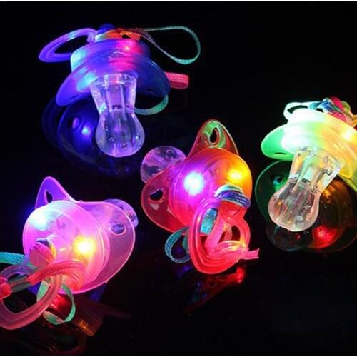 Assorted LED Pacifiers Glow In The Dark Pacifier Flashing Pacifier Toy Night Light Glow Pacifier Baby Shower Party Favors