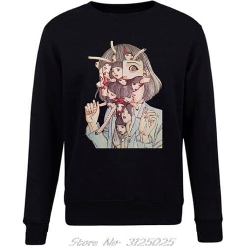 Man Manga Junji Ito Hoodie Shintaro Kago Girl Japanese Anime Hoodies Autumn Winter Pullover O-neck Sweatshirt