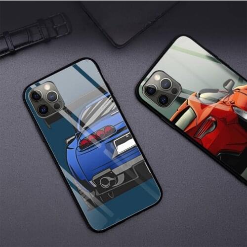 Japan JDM Sports Cars Comic Phone Case Tempered Glass For iPhone 12 Pro Max Mini 11 Pro XR XS MAX 8 X 7 6S 6 Plus SE 2020 case