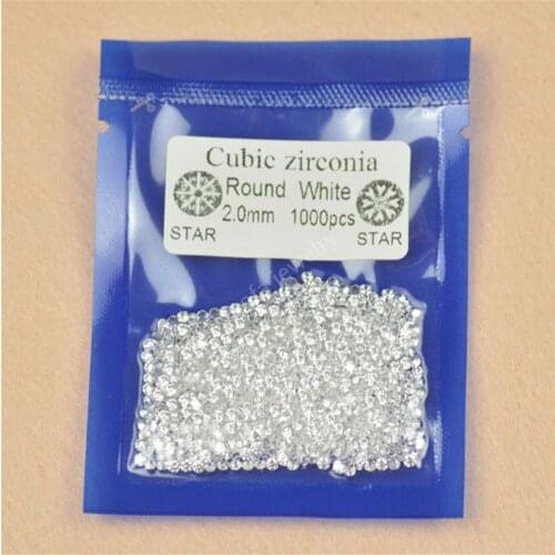 10pcs/Lot 5A Grade 0.7~3mm Round Shape Brilliant Cut White Color Cubic Zirconia Stone Loose CZ Synthetic Gems For Jewelry