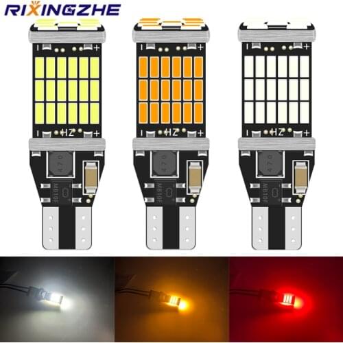 10PC RXZ Canbus W16W T15 920 921 912 LED 4014 45 chips Reverse Light Bulbs Backup Parking Light Lamp Bulbs White Red NO ERROR