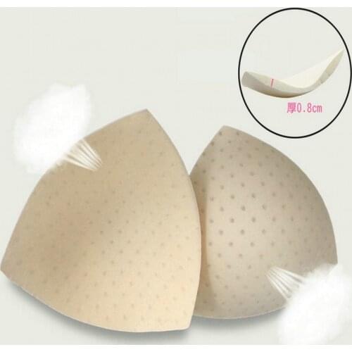 2 Pcs Bikini Pad Triangle Round Cups Chest Push Up Insert Foam Sponge Pad for Swimsuit Padding Accessories Removeable Bra Pads