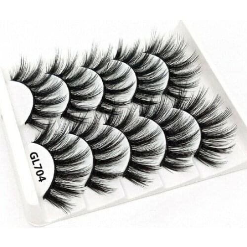 5 Pairs Multipack Mink Hair False Eyelashes Wispy Fluffy Long Makeup 3D Natural False Eye Lashes for Beauty Eyelash Extension