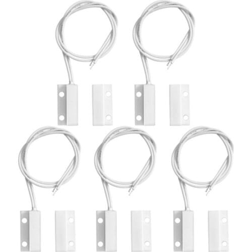 5 Pairs MC-38 Wired Door Window Sensor Magnetic Switch For Home Alarm System Detector
